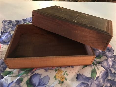 antique wooden candy box